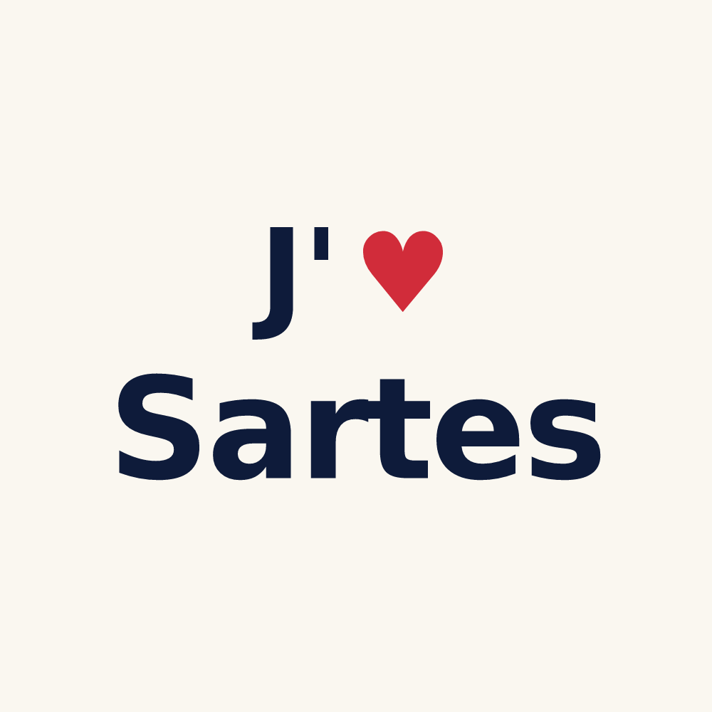 Tasse personnalisée Sartes — design J'aime Sartes