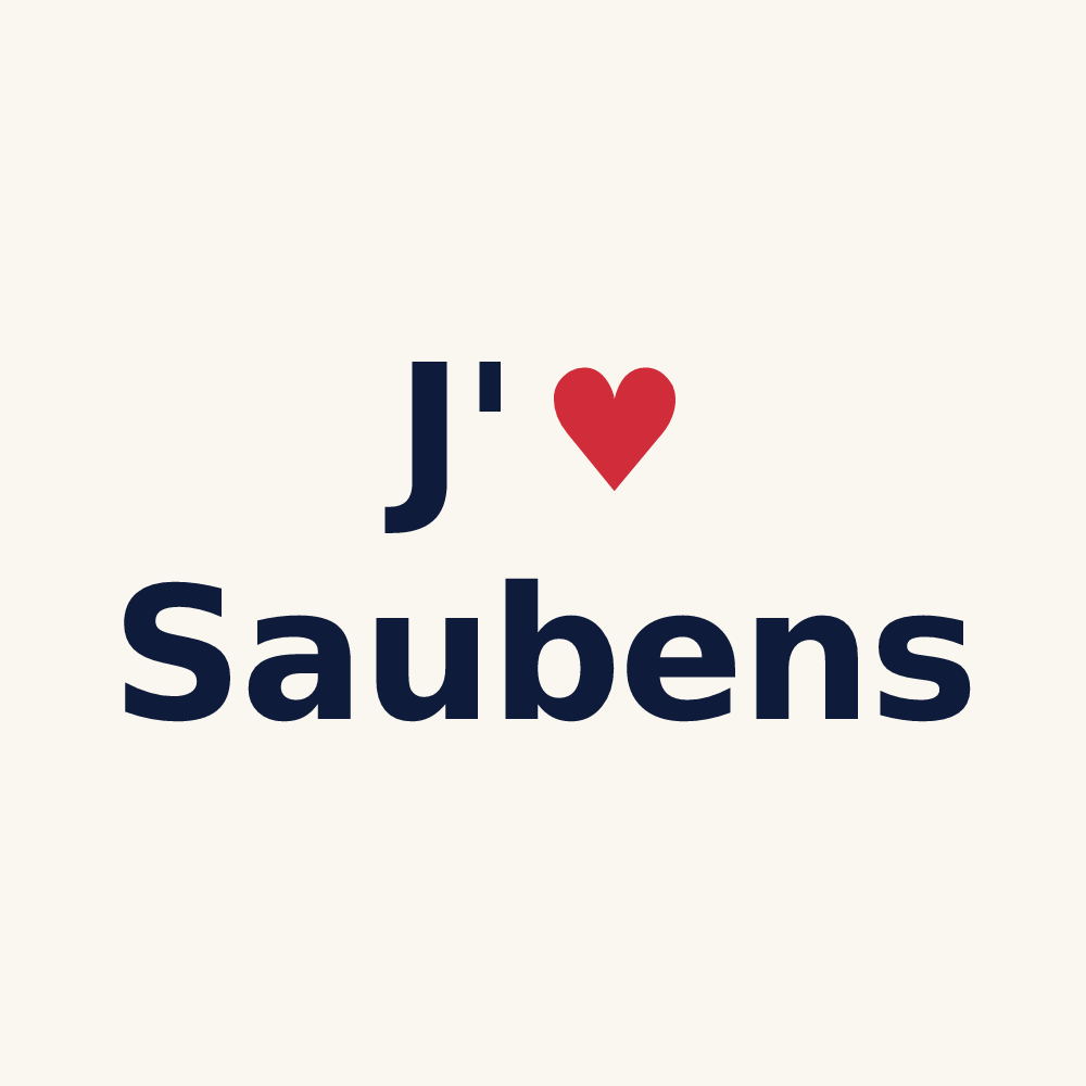Tasse personnalisée Saubens — design J'aime Saubens