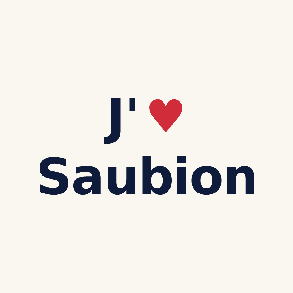 Tasse personnalisée Saubion — design J'aime Saubion