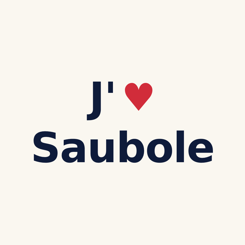 Tasse personnalisée Saubole — design J'aime Saubole