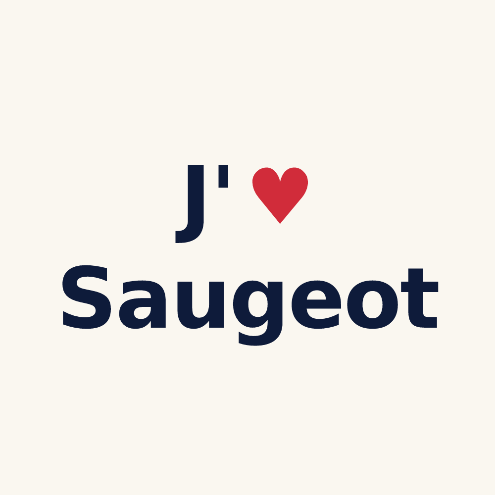 Tasse personnalisée Saugeot — design J'aime Saugeot