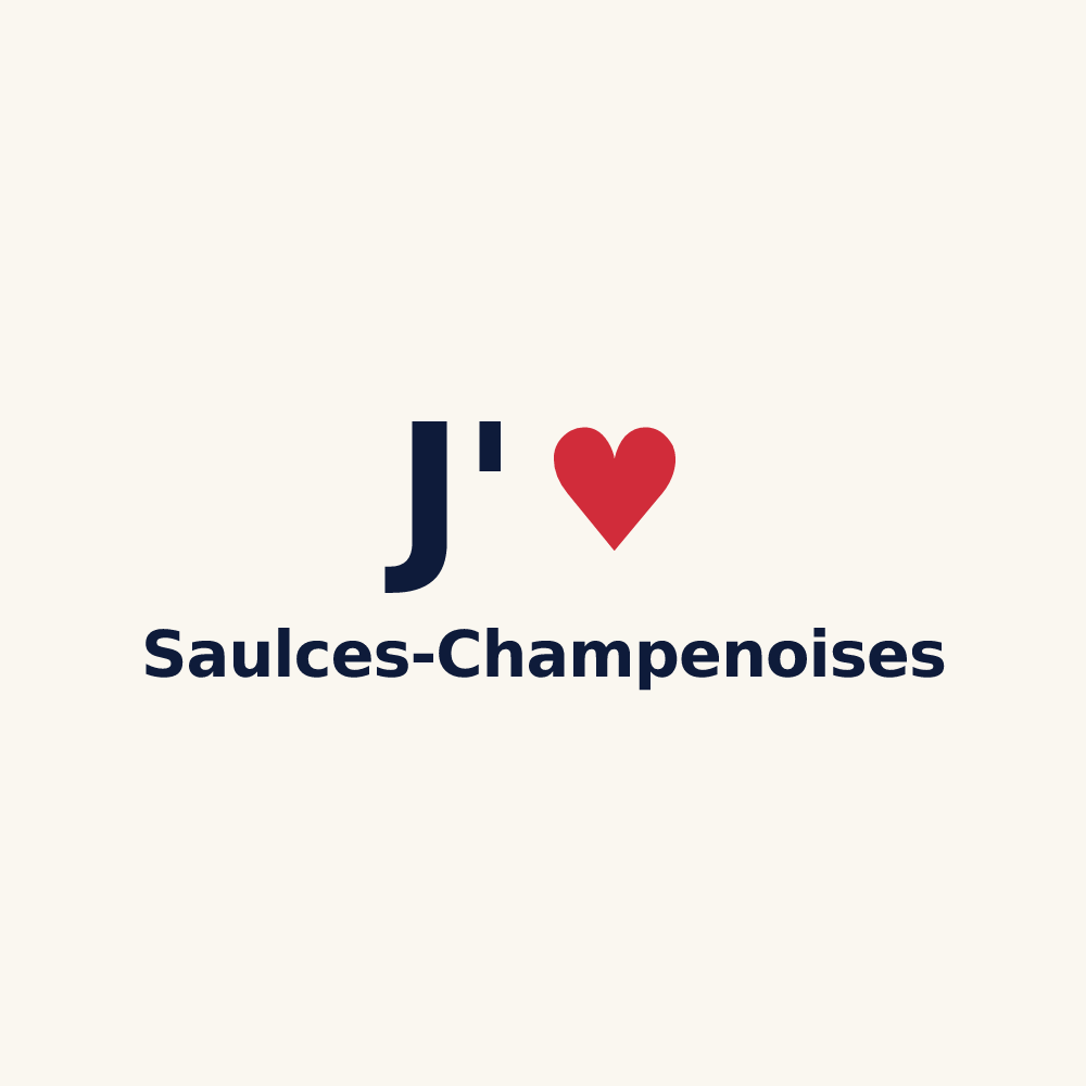 Tasse personnalisée Saulces-Champenoises — design « J'aime Saulces-Champenoises » imprimé sur la tasse