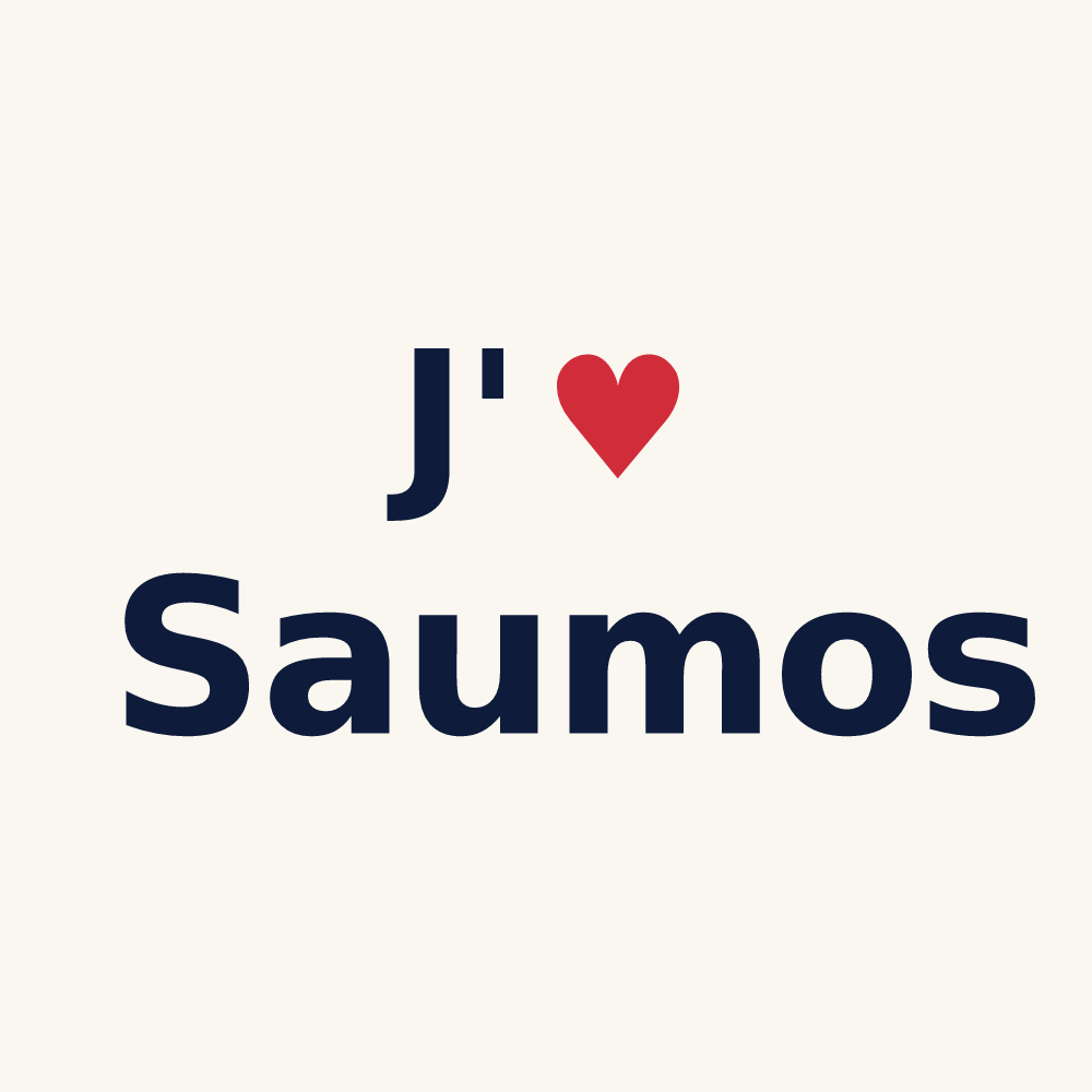 Tasse personnalisée Saumos — design J'aime Saumos