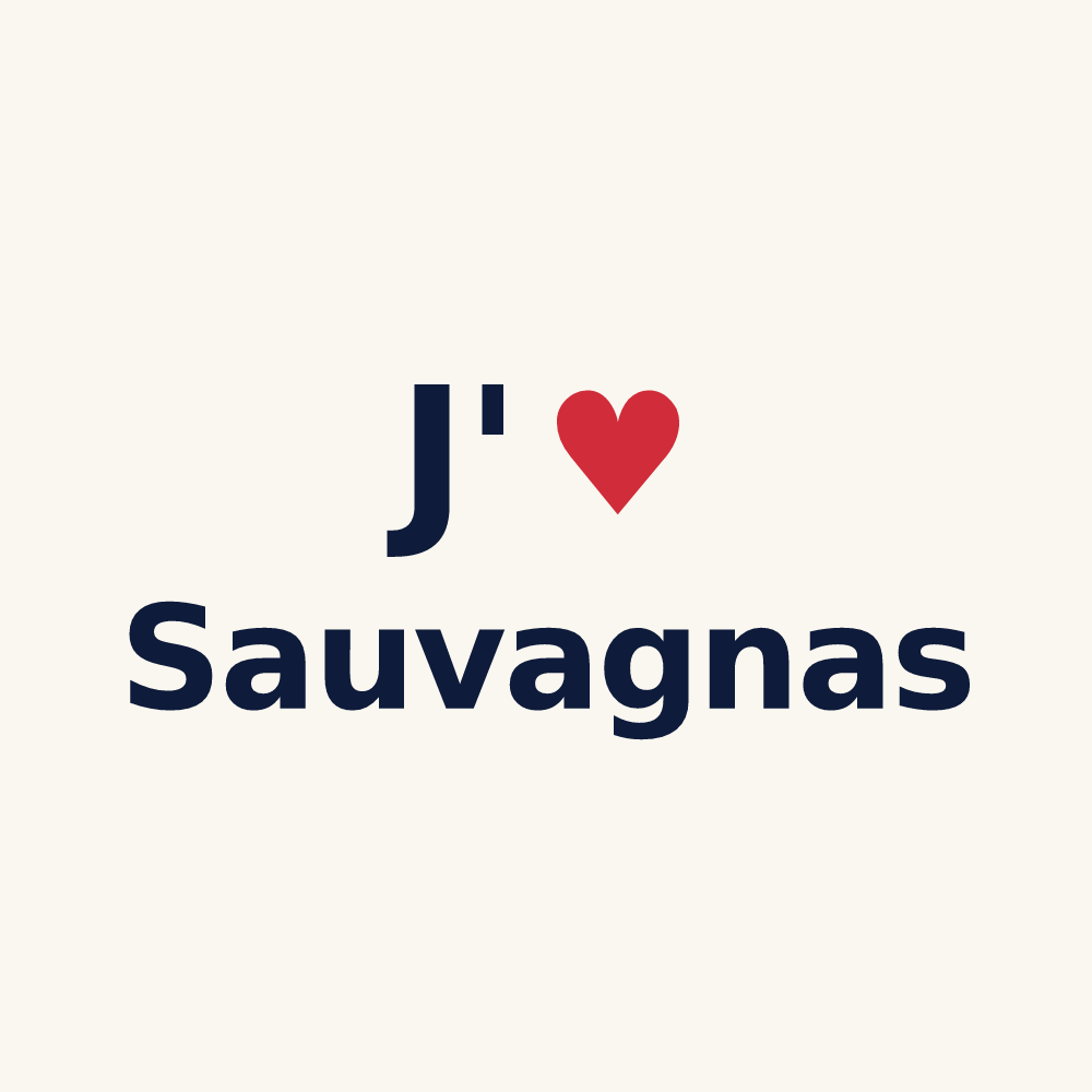 Tasse personnalisée Sauvagnas — design J'aime Sauvagnas