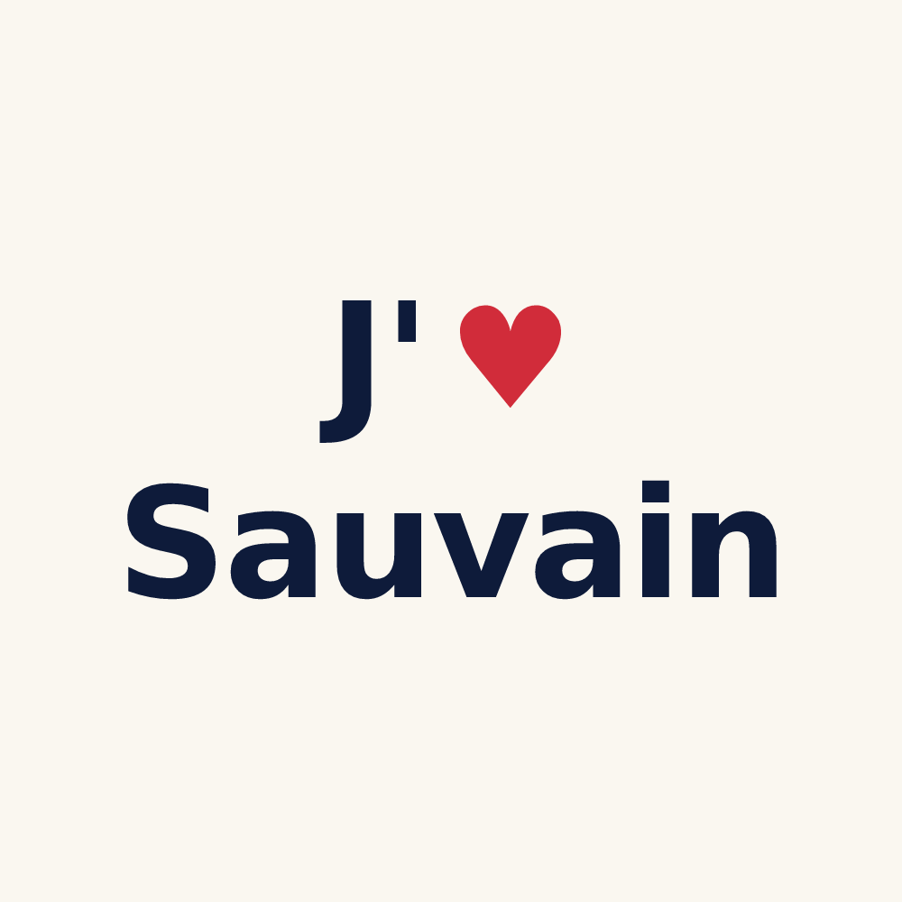 Tasse personnalisée Sauvain — design J'aime Sauvain