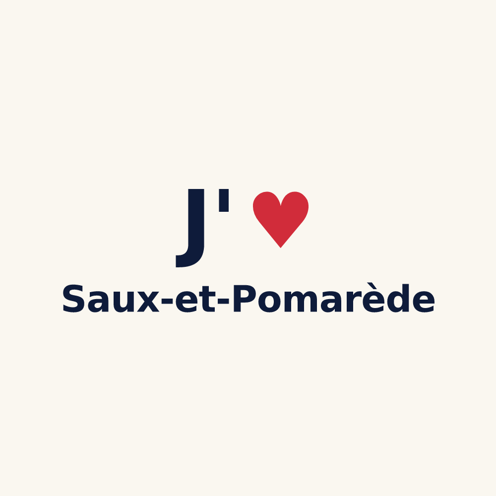 Tasse personnalisée Saux-et-Pomarède — design J'aime Saux-et-Pomarède