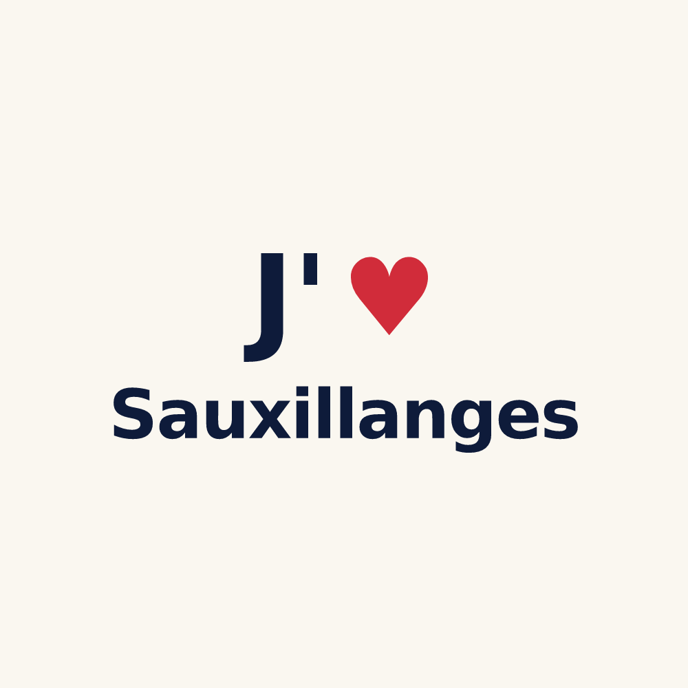 Tasse personnalisée Sauxillanges — design J'aime Sauxillanges