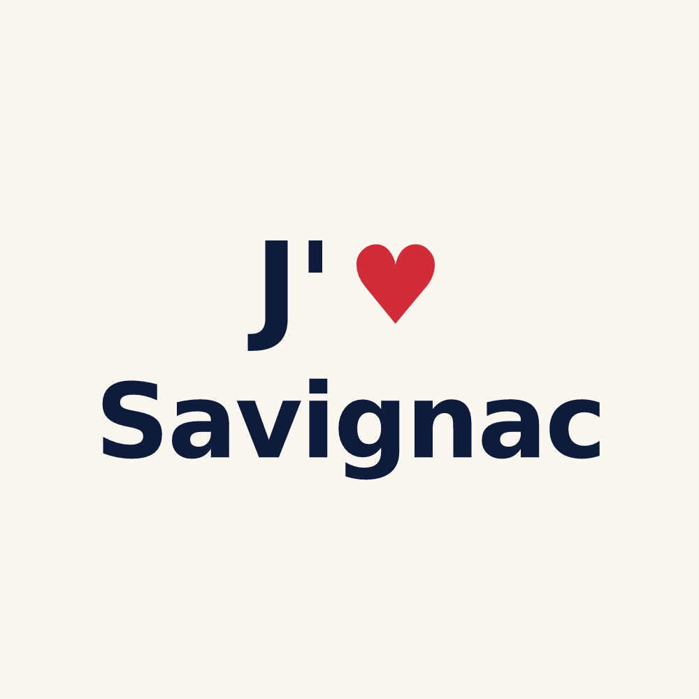 Tasse personnalisée Savignac — design J'aime Savignac