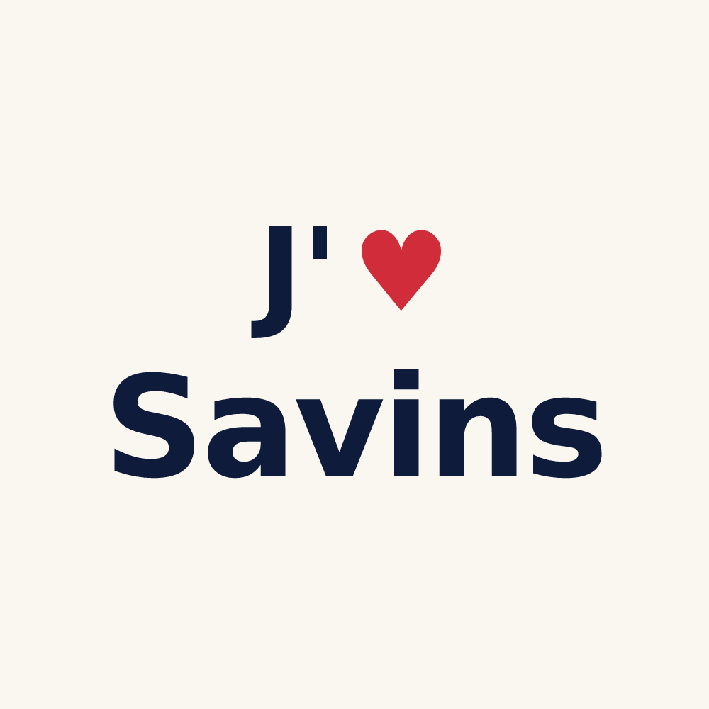 Tasse personnalisée Savins — design J'aime Savins