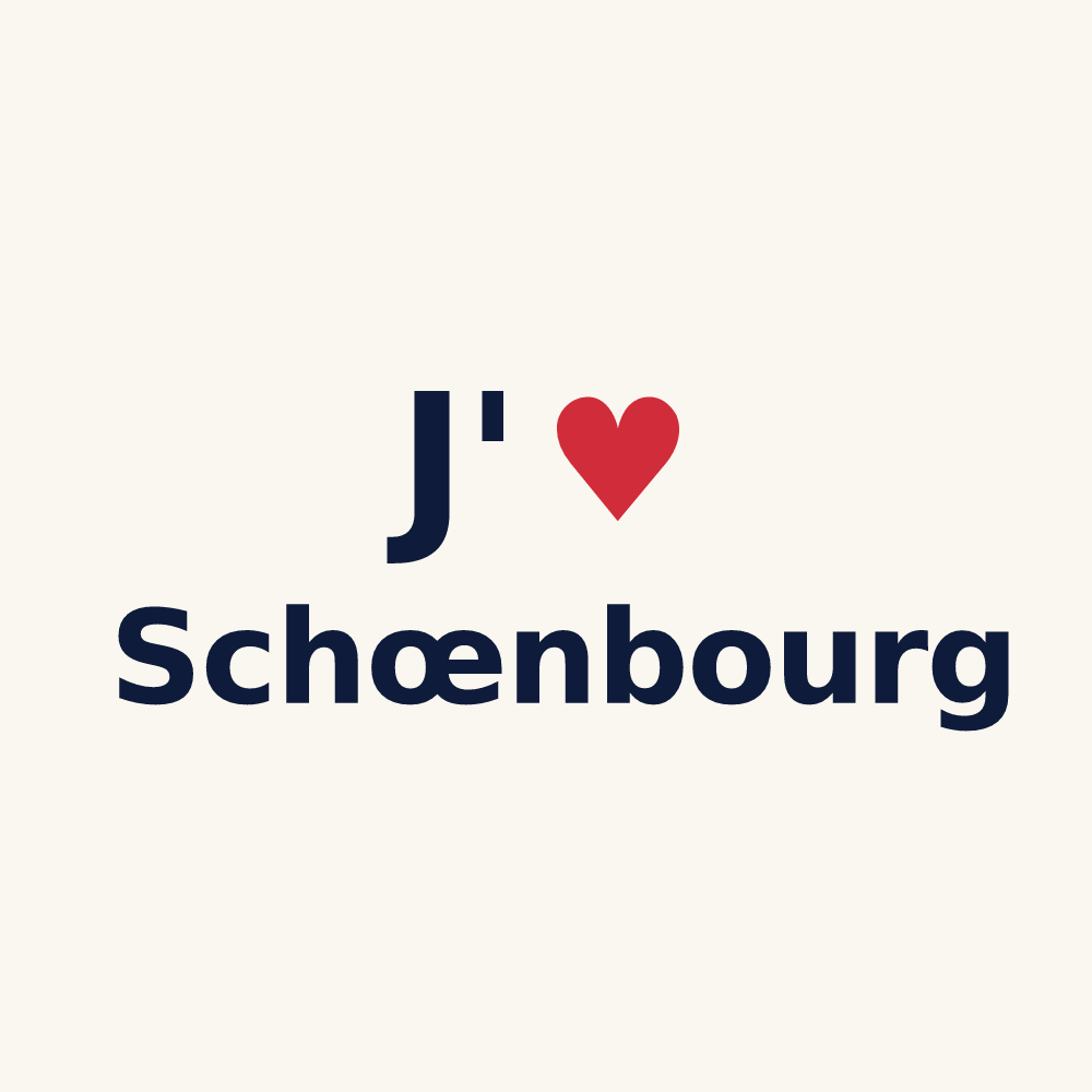 Tasse personnalisée Schœnbourg — design « J'aime Schœnbourg » imprimé sur la tasse