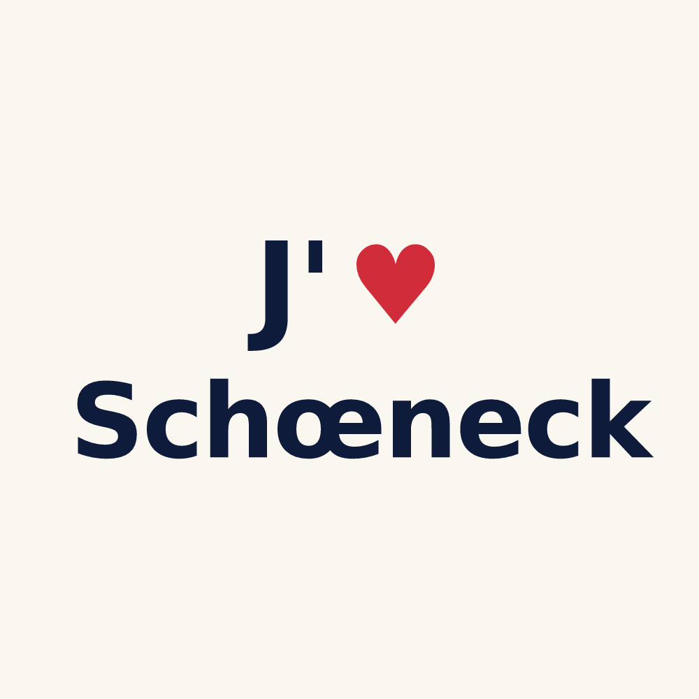 Tasse personnalisée Schœneck — design J'aime Schœneck