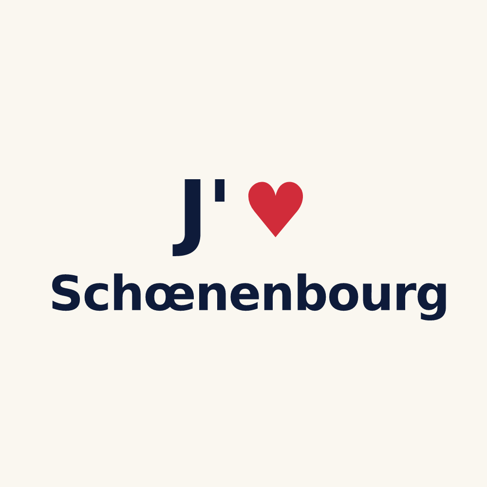 Tasse personnalisée Schœnenbourg — design « J'aime Schœnenbourg » imprimé sur la tasse