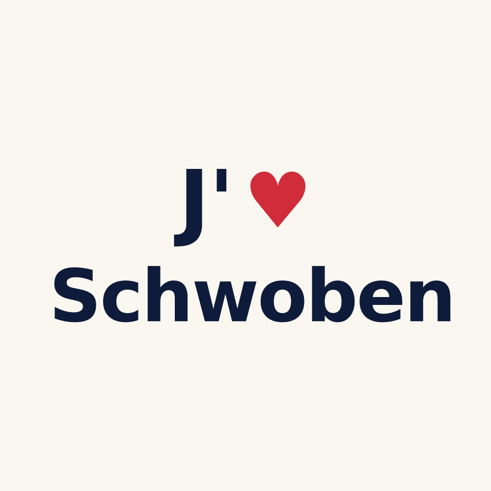 Tasse personnalisée Schwoben — design J'aime Schwoben