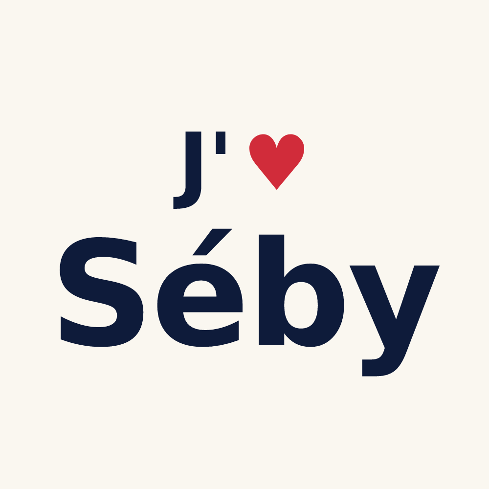 Tasse personnalisée Séby — design J'aime Séby
