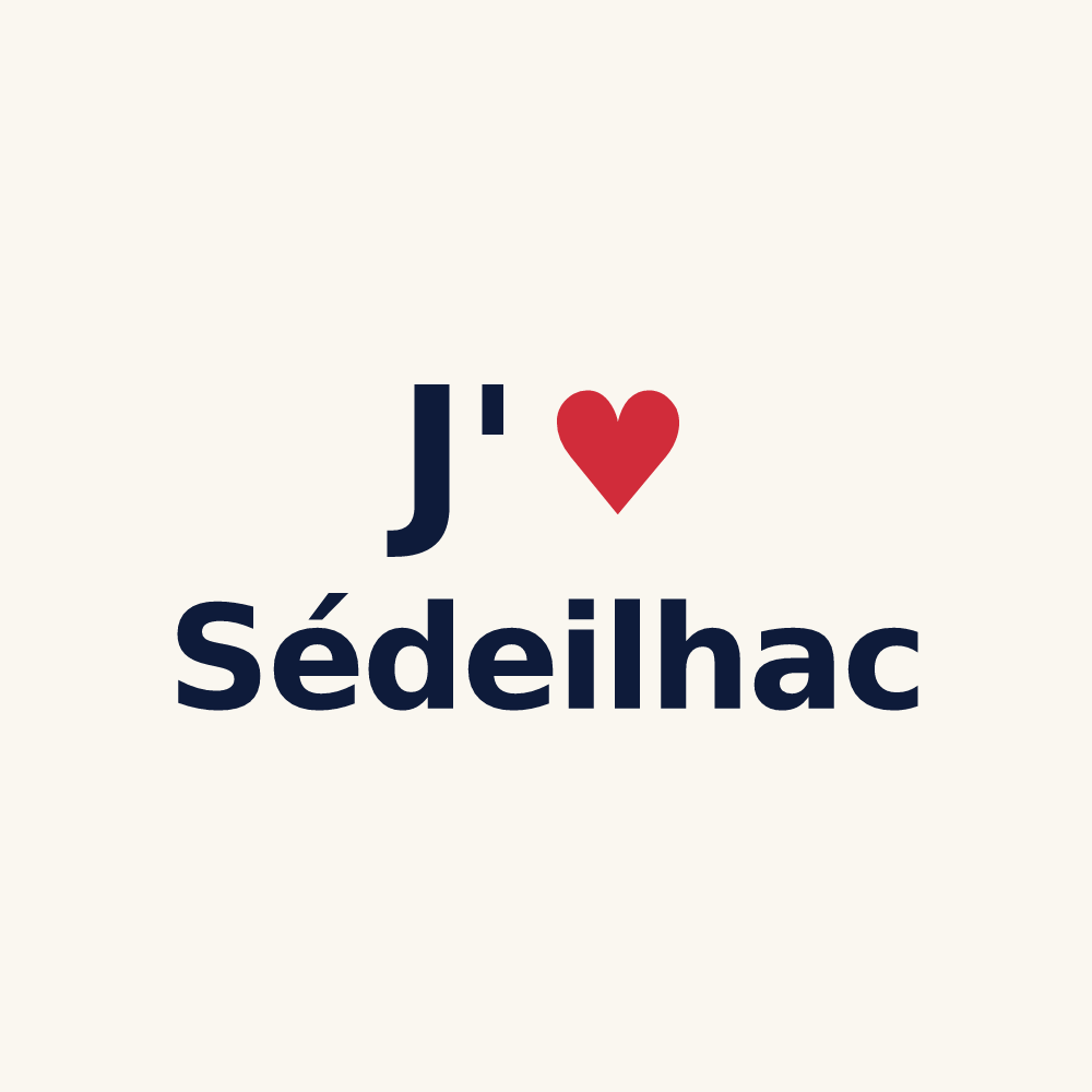Tasse personnalisée Sédeilhac — design « J'aime Sédeilhac » imprimé sur la tasse