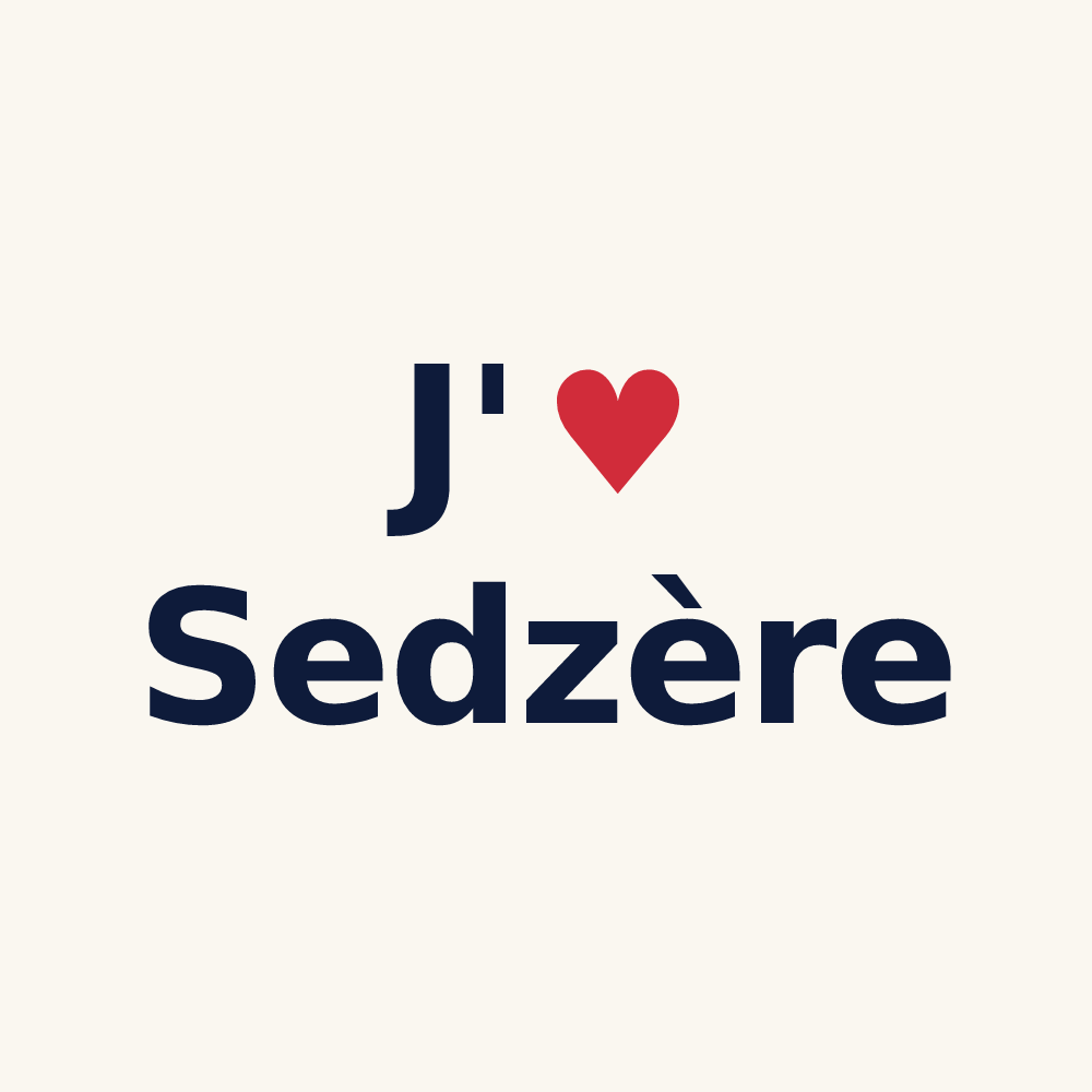 Tasse personnalisée Sedzère — design J'aime Sedzère