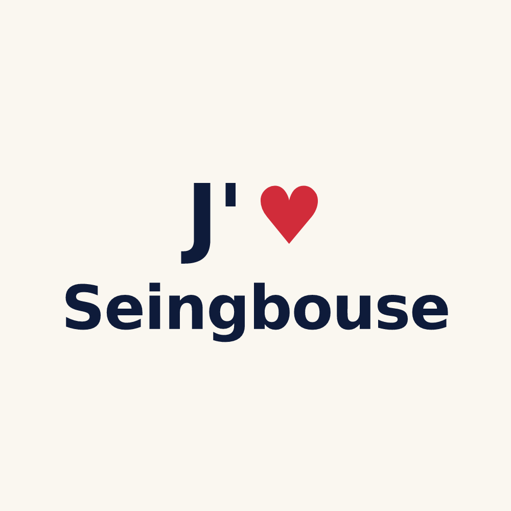 Tasse personnalisée Seingbouse — design J'aime Seingbouse