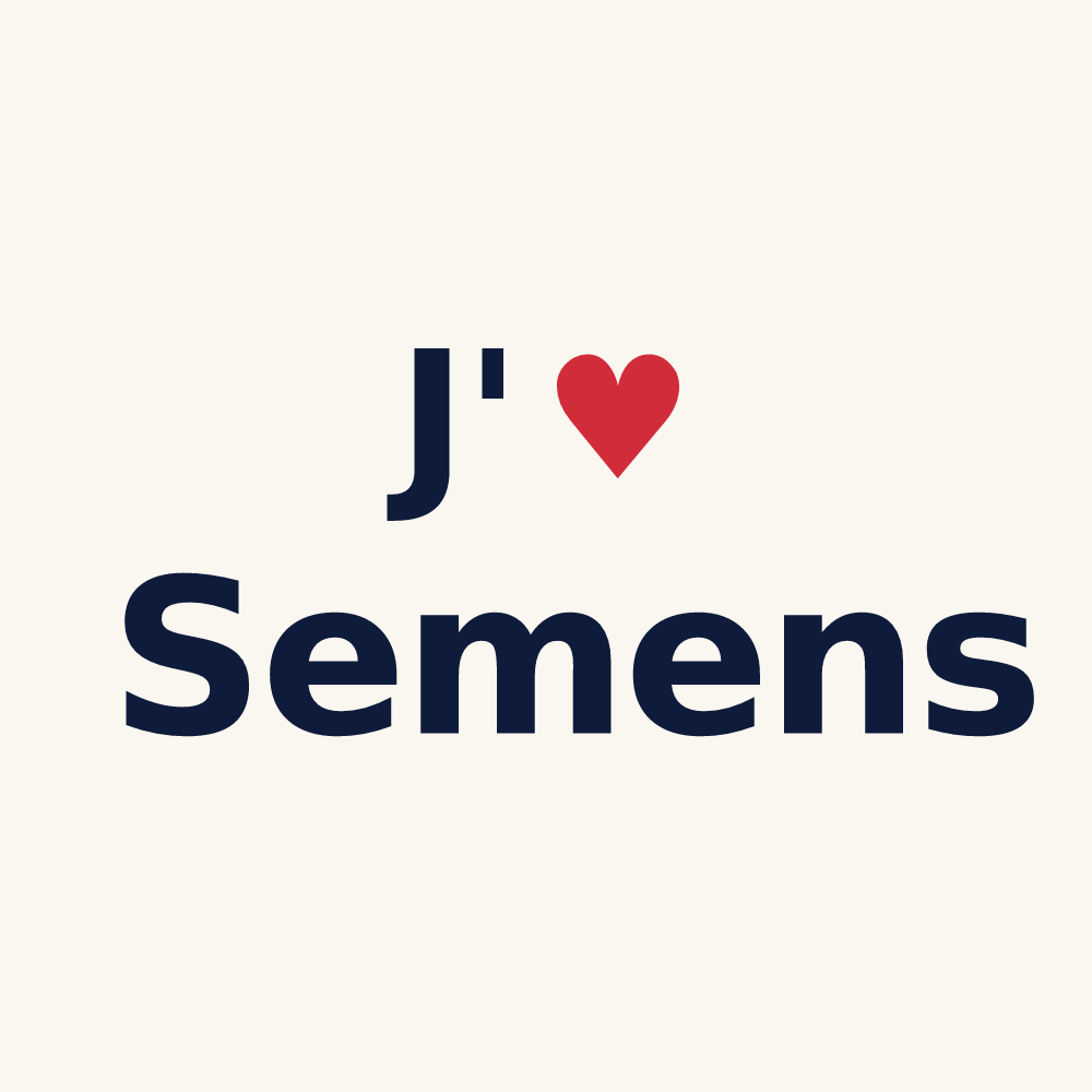 Tasse personnalisée Semens — design J'aime Semens
