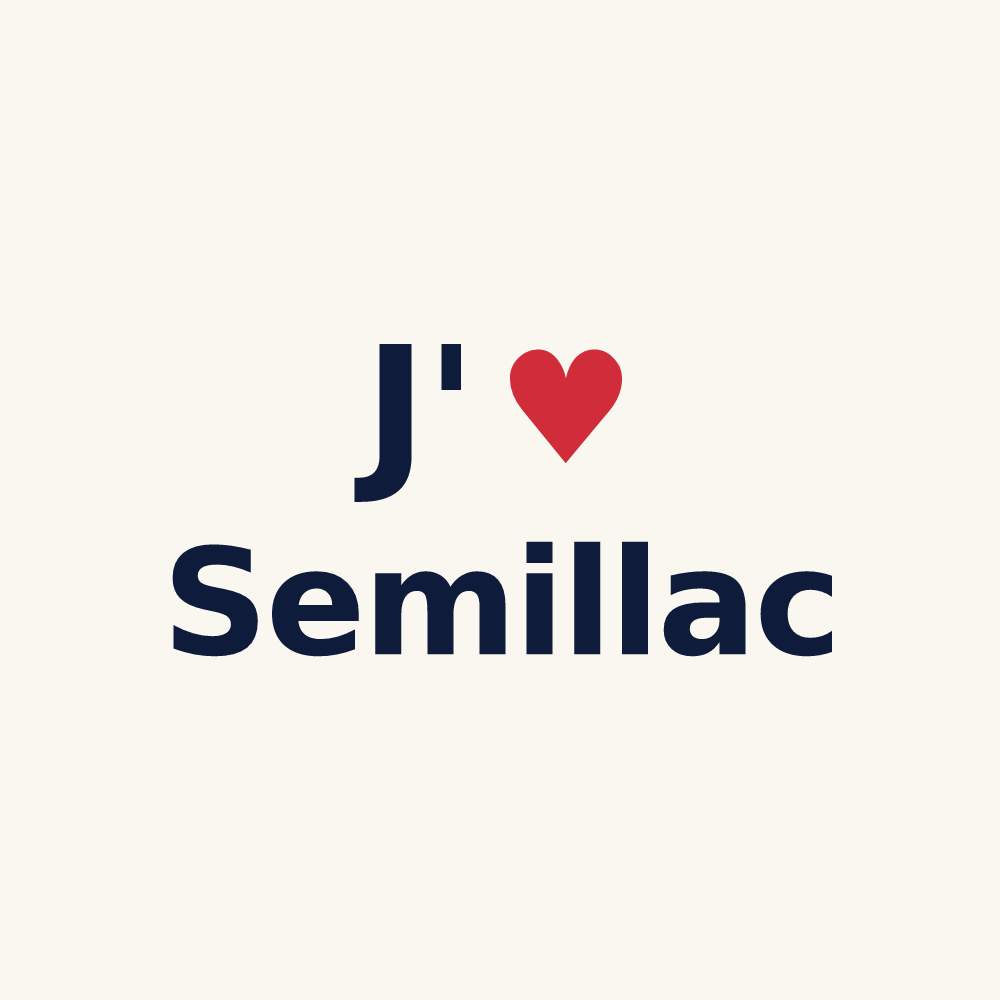 Tasse personnalisée Semillac — design J'aime Semillac