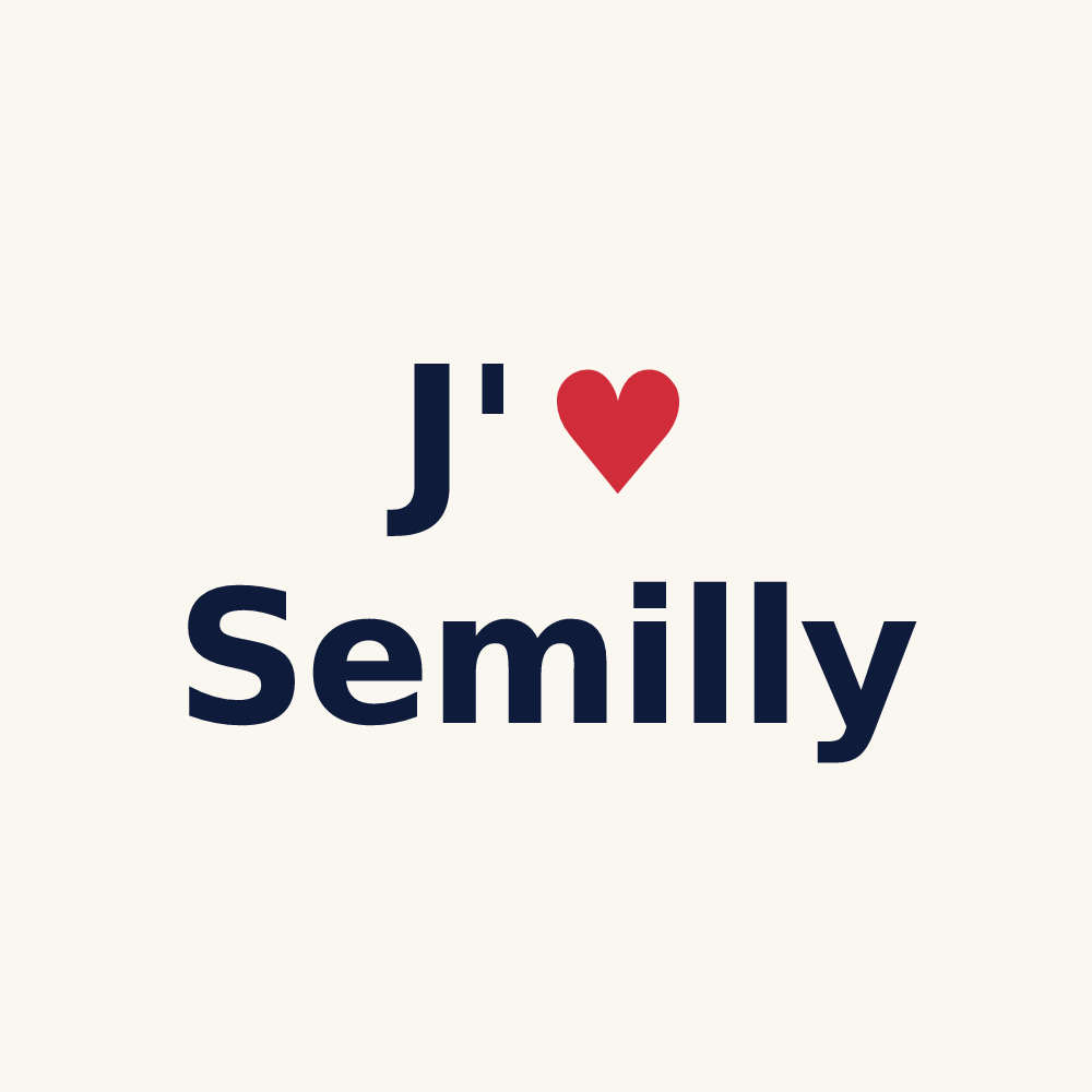 Tasse personnalisée Semilly — design « J'aime Semilly » imprimé sur la tasse