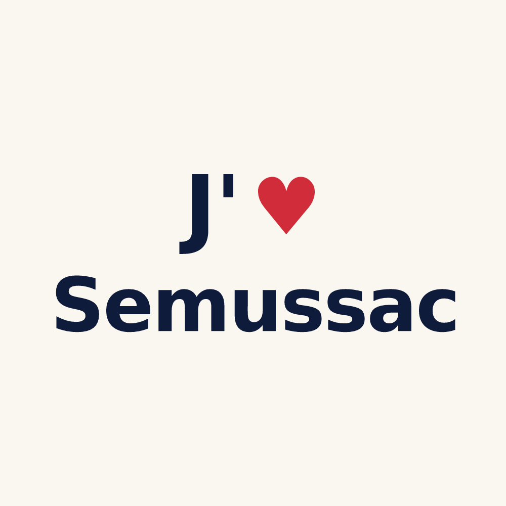 Tasse personnalisée Semussac — design J'aime Semussac