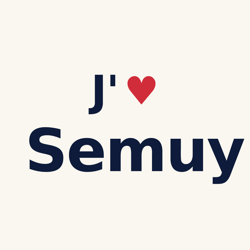 Tasse personnalisée Semuy — design J'aime Semuy