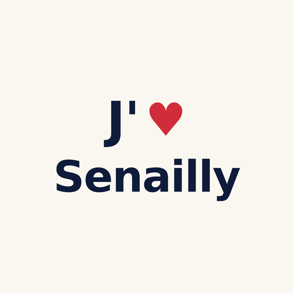 Tasse personnalisée Senailly — design J'aime Senailly