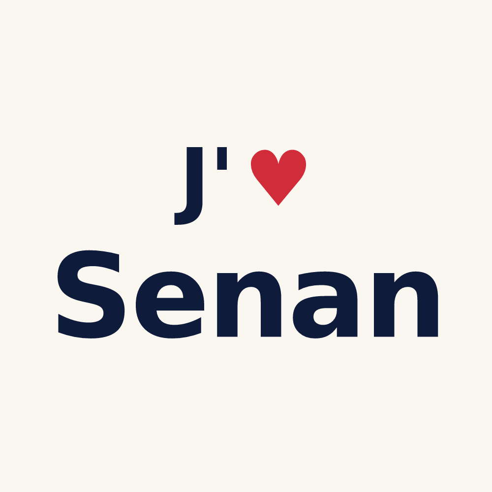 Tasse personnalisée Senan — design J'aime Senan