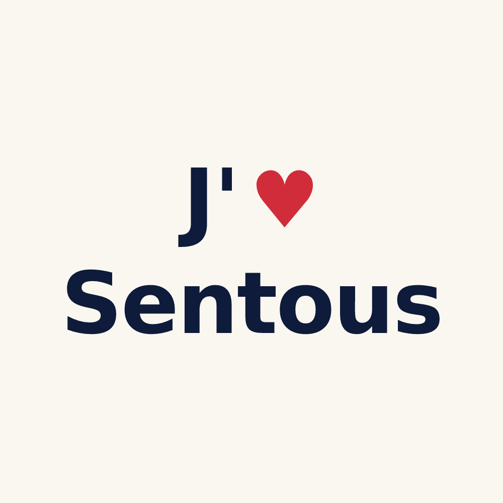 Tasse personnalisée Sentous — design « J'aime Sentous » imprimé sur la tasse