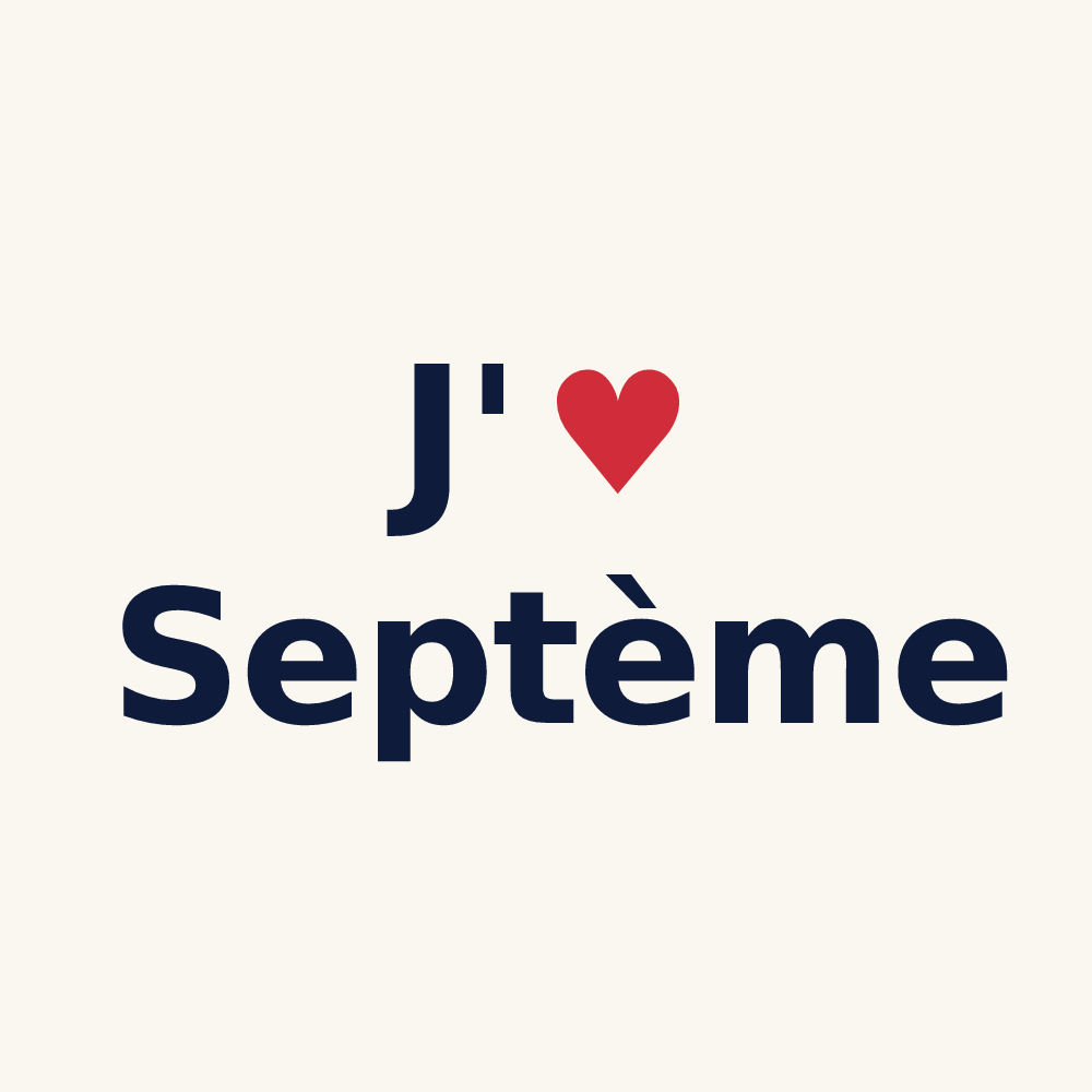 Tasse personnalisée Septème — design J'aime Septème