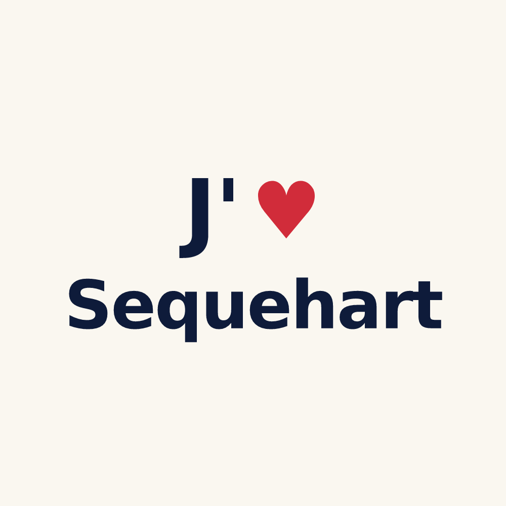 Tasse personnalisée Sequehart — design « J'aime Sequehart » imprimé sur la tasse