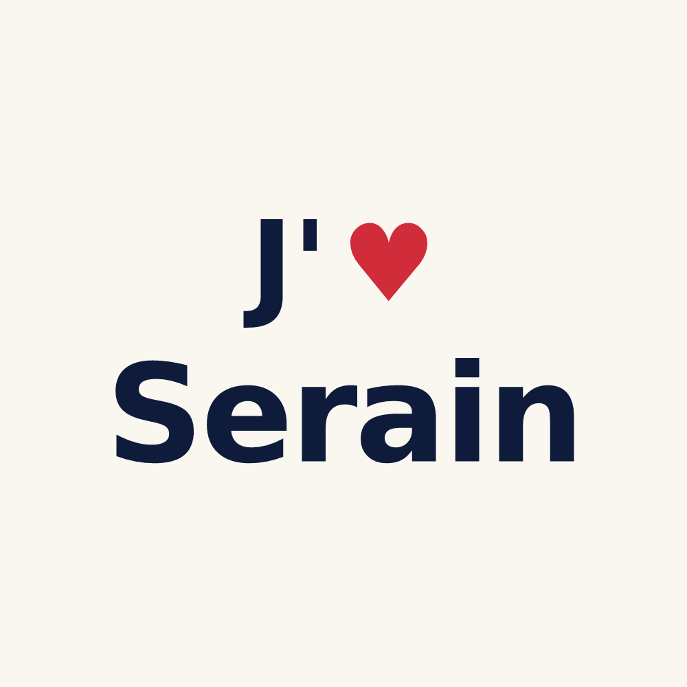 Tasse personnalisée Serain — design J'aime Serain