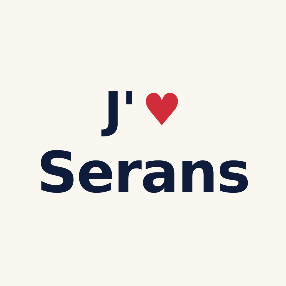 Tasse personnalisée Serans — design J'aime Serans