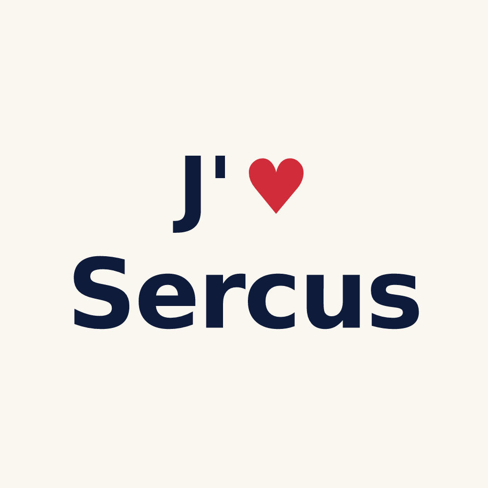 Tasse personnalisée Sercus — design J'aime Sercus