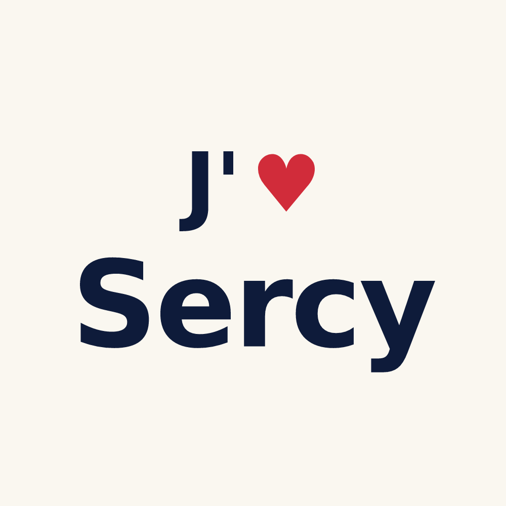 Tasse personnalisée Sercy — design J'aime Sercy