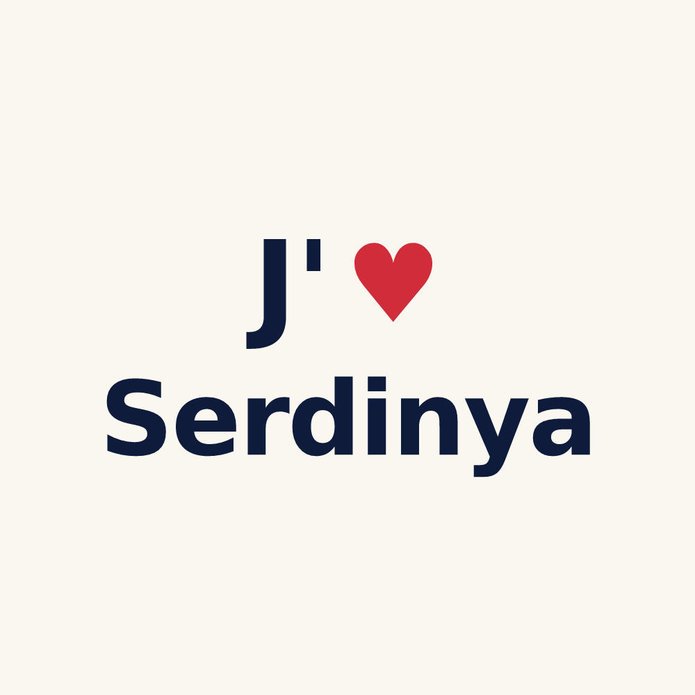 Tasse personnalisée Serdinya — design J'aime Serdinya