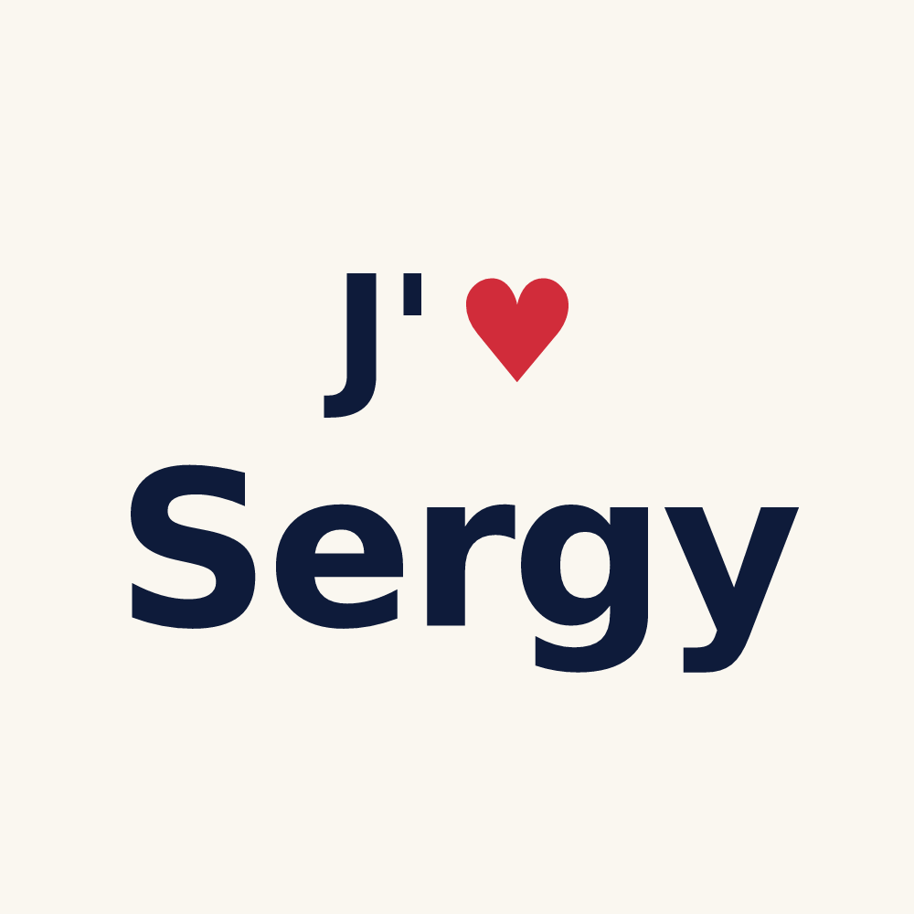 Tasse personnalisée Sergy — design J'aime Sergy