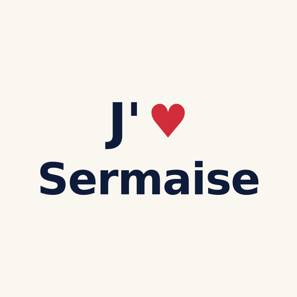 Tasse personnalisée Sermaise — design J'aime Sermaise