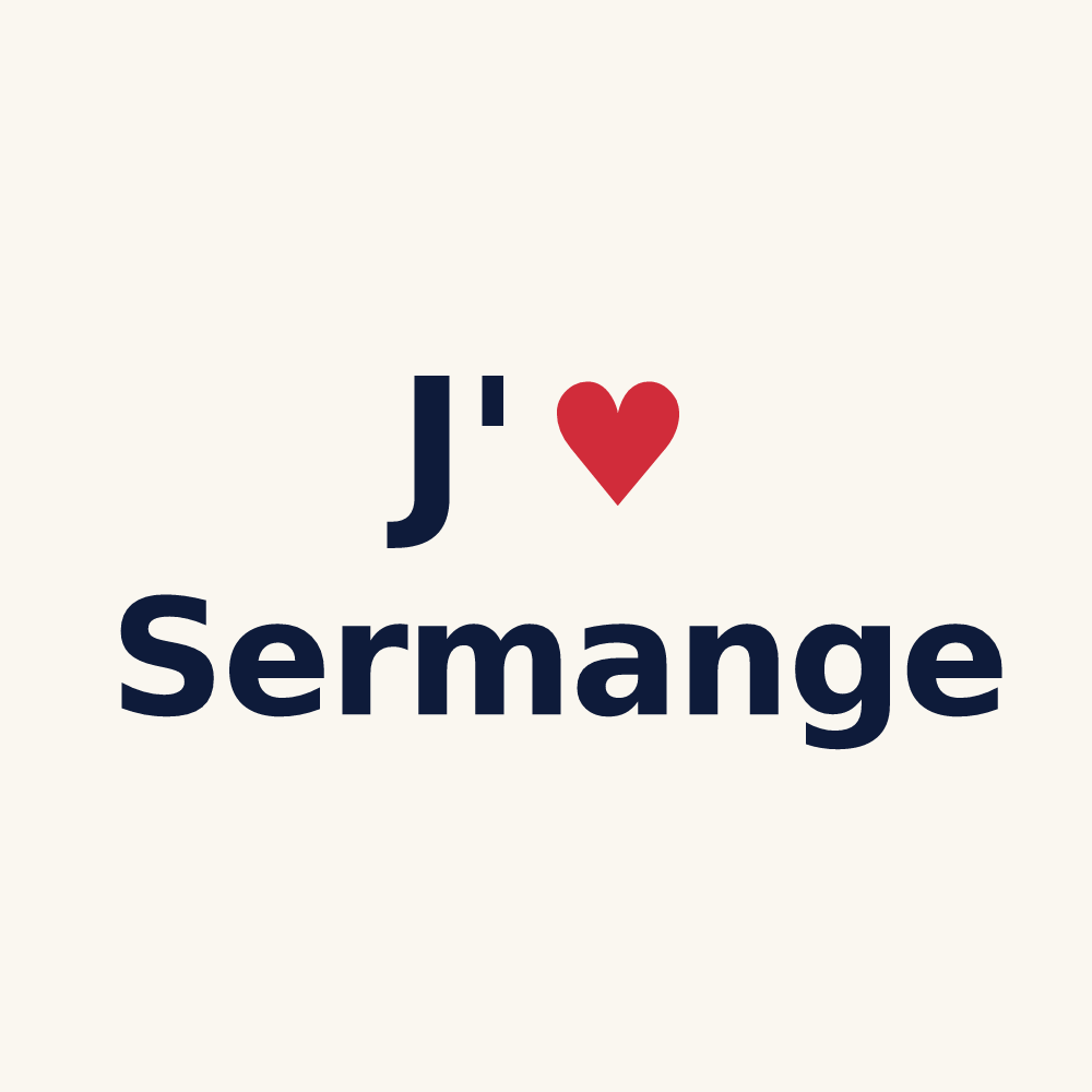 Tasse personnalisée Sermange — design J'aime Sermange