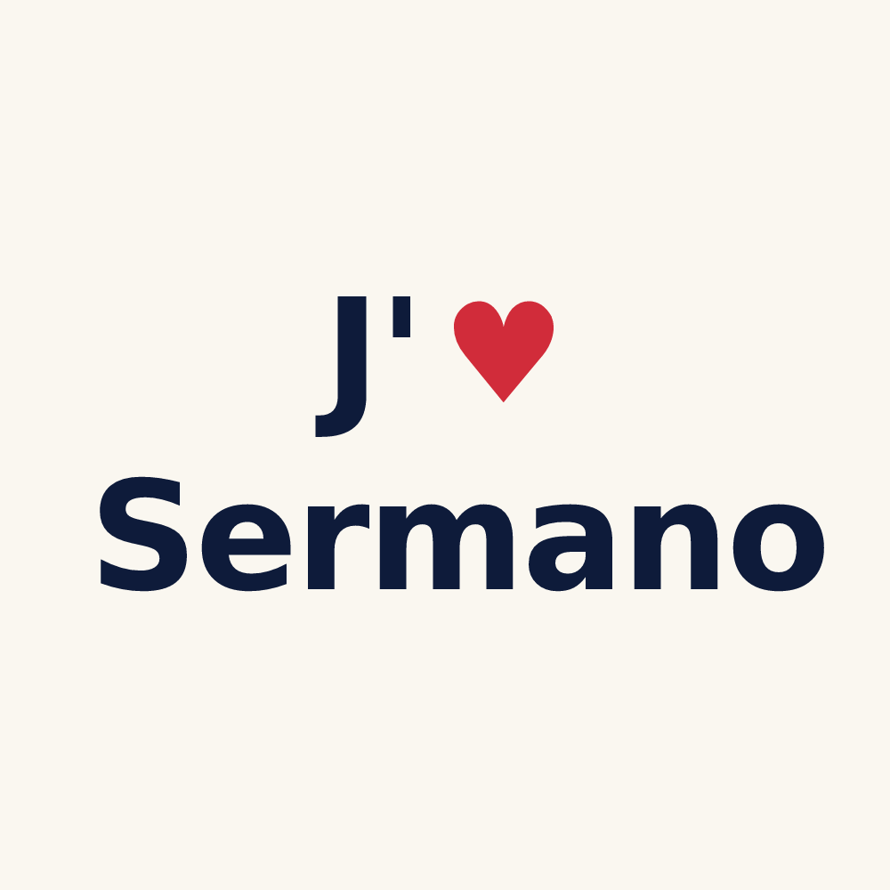 Tasse personnalisée Sermano — design J'aime Sermano