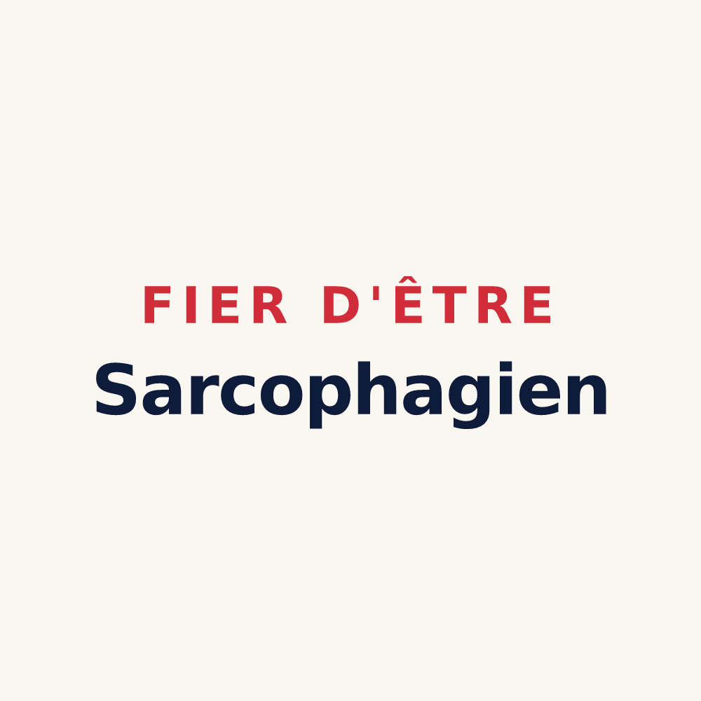 Tasse « Fier d'être Sarcophagien » — design pour Serqueux