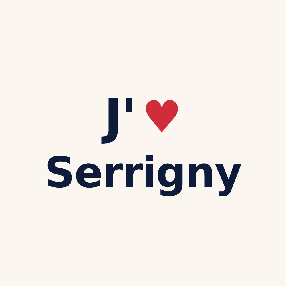 Tasse personnalisée Serrigny — design J'aime Serrigny