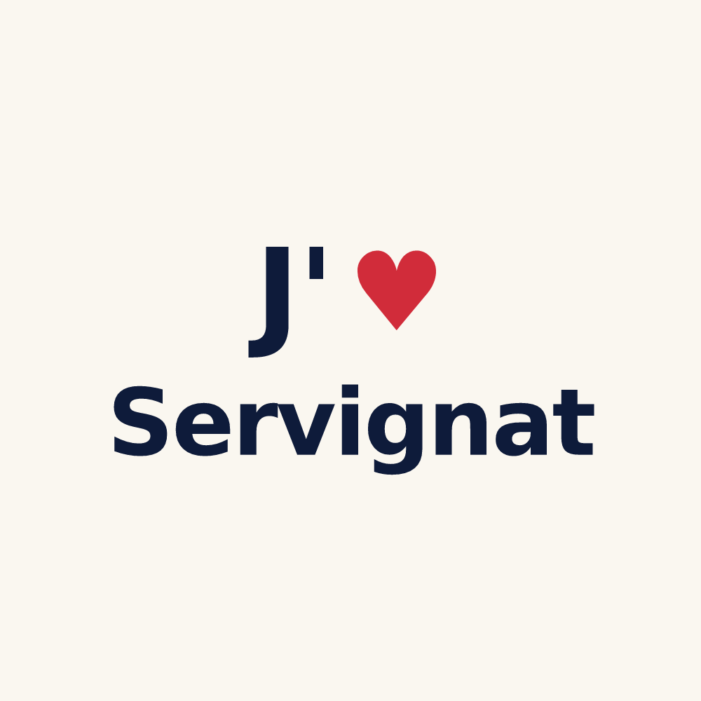 Tasse personnalisée Servignat — design J'aime Servignat