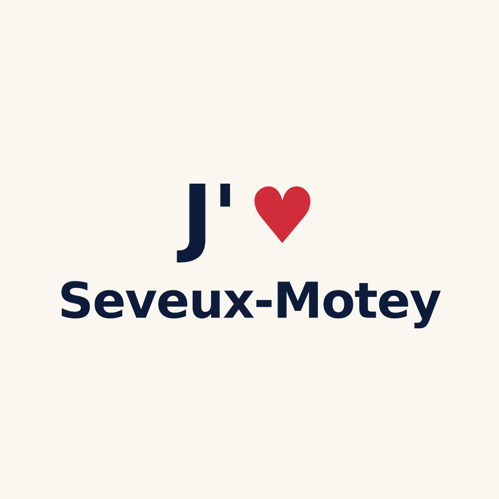 Tasse personnalisée Seveux-Motey — design « J'aime Seveux-Motey » imprimé sur la tasse