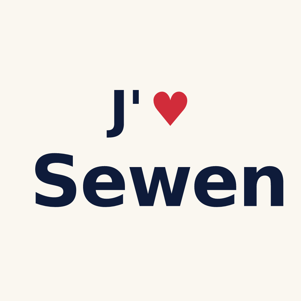 Tasse personnalisée Sewen — design J'aime Sewen