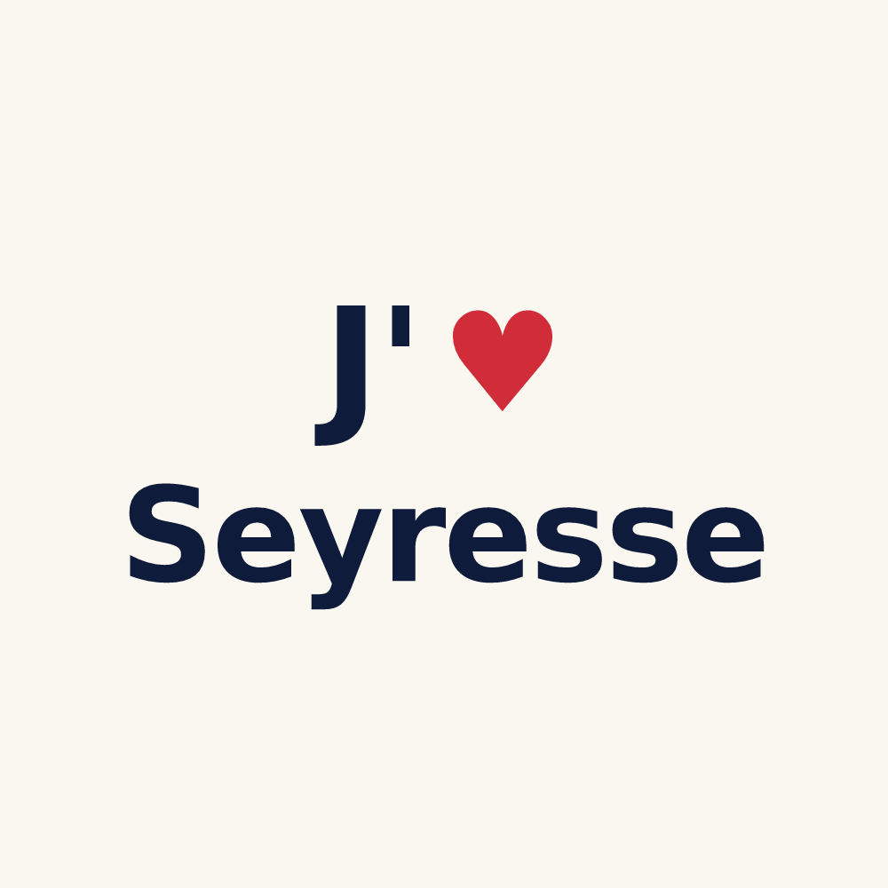 Tasse personnalisée Seyresse — design J'aime Seyresse