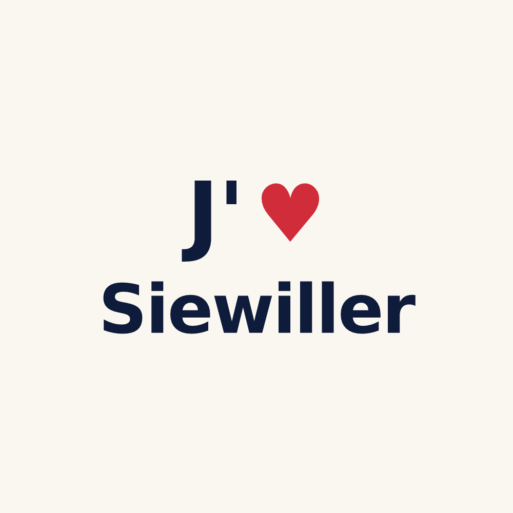 Tasse personnalisée Siewiller — design J'aime Siewiller