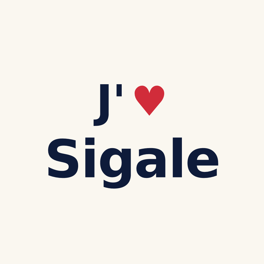 Tasse personnalisée Sigale — design J'aime Sigale