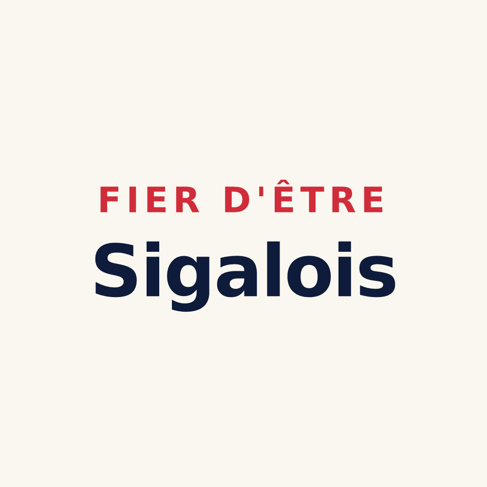 Tasse « Fier d'être Sigalois » — design pour Sigale