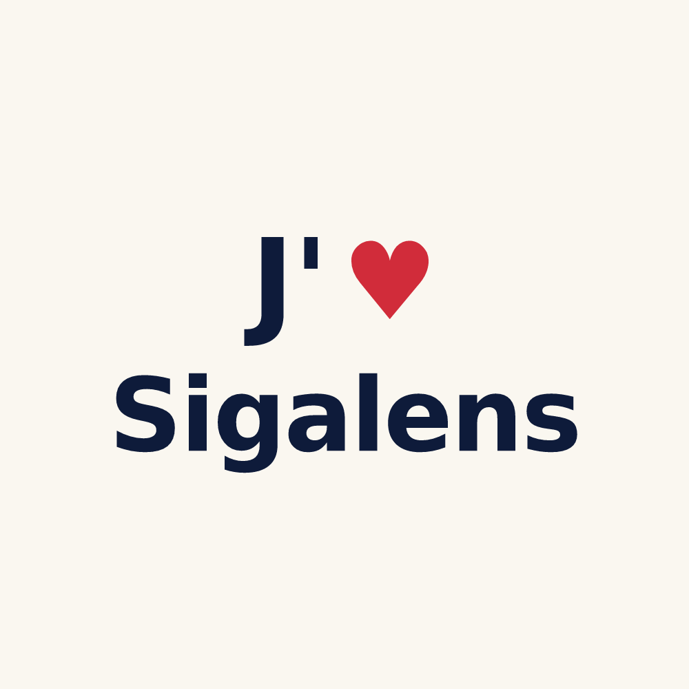 Tasse personnalisée Sigalens — design J'aime Sigalens